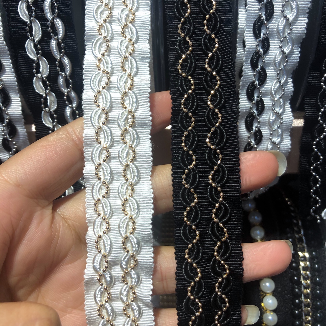 New Korean Version Of The Trend Double Row Bead Chain Clothing Accessories Accessories Shoes And Hats Decorative Lace details Picture