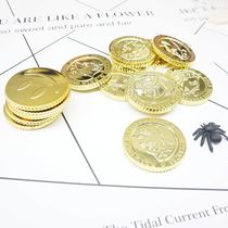 Gold coin pirate ship