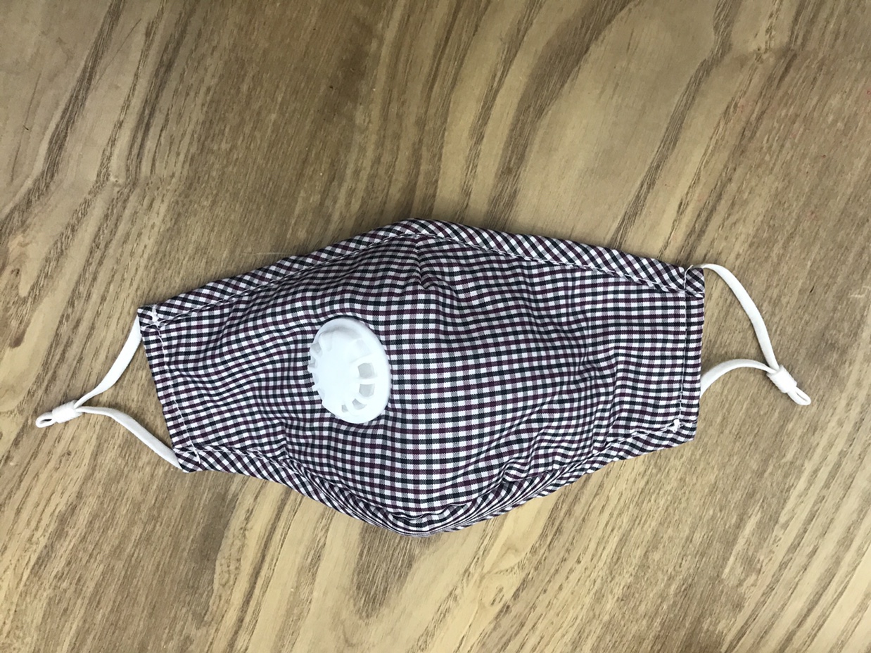 成人纯色口罩带呼吸阀棉布防尘保暖可水洗格子民用民用民用民用