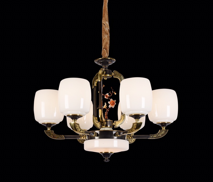 国潮系列鼎居灯饰喜上眉梢-6欧式美式简约家用客厅卧室吊灯陶瓷现代灯