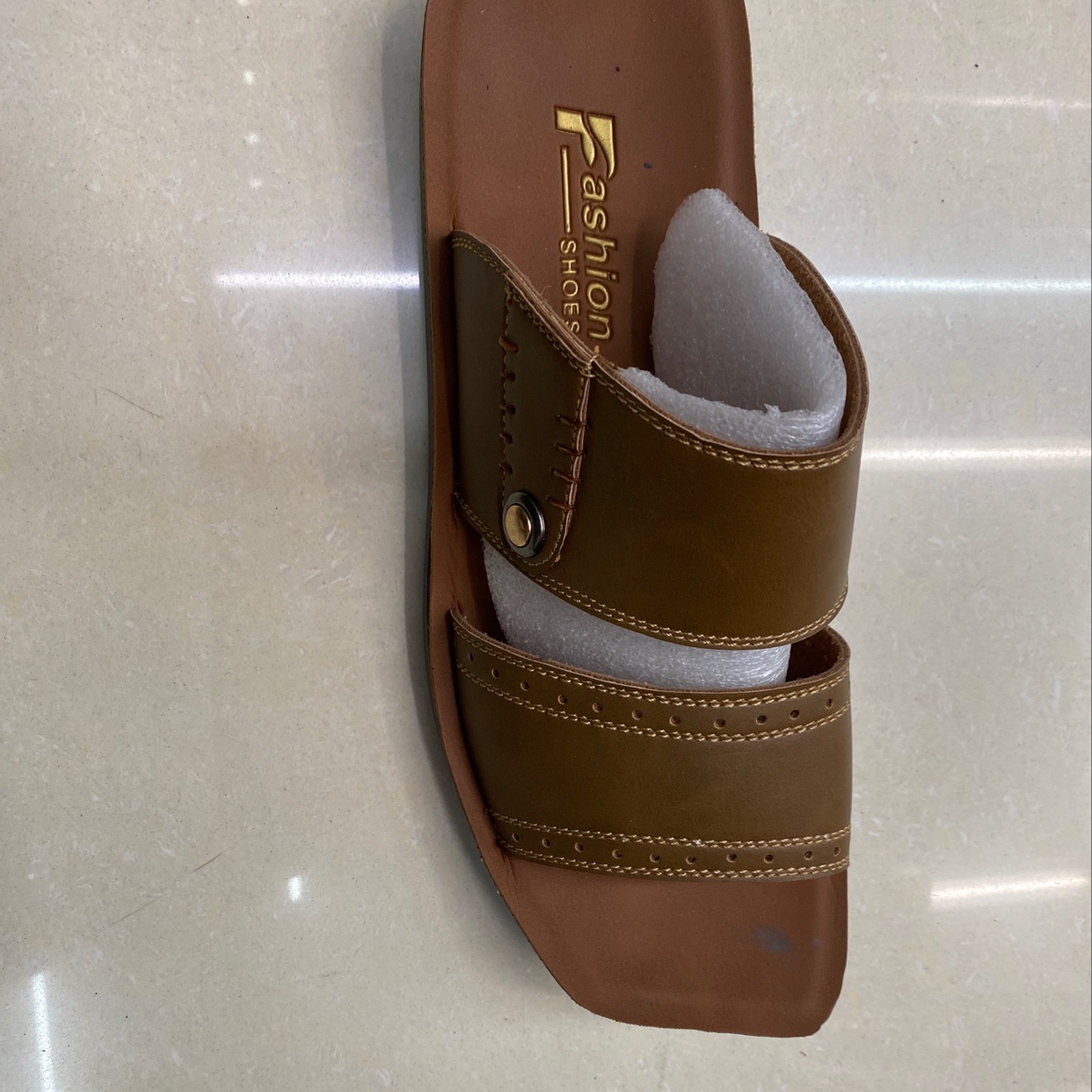 Square men's slippers yellow thumbnail