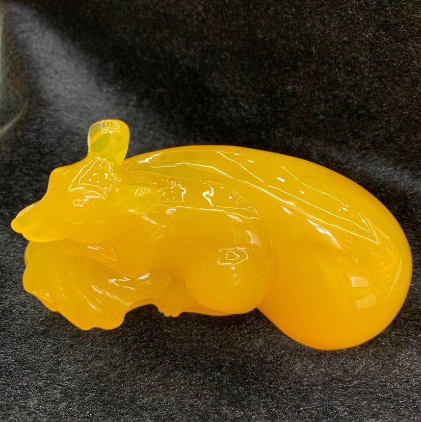 蜜蜡色，鼠摆件