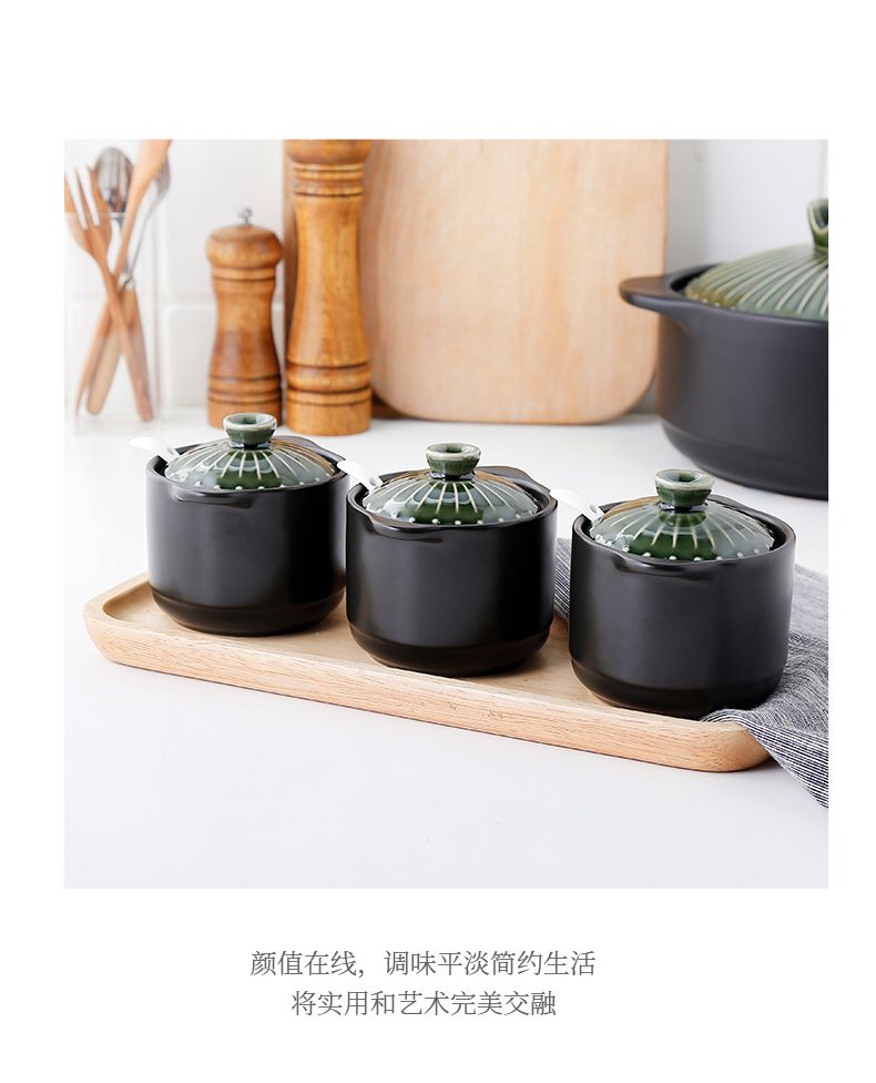 陶煲王日式复古烧之宝陶瓷调味罐调味盅炖盅三件套详情图2