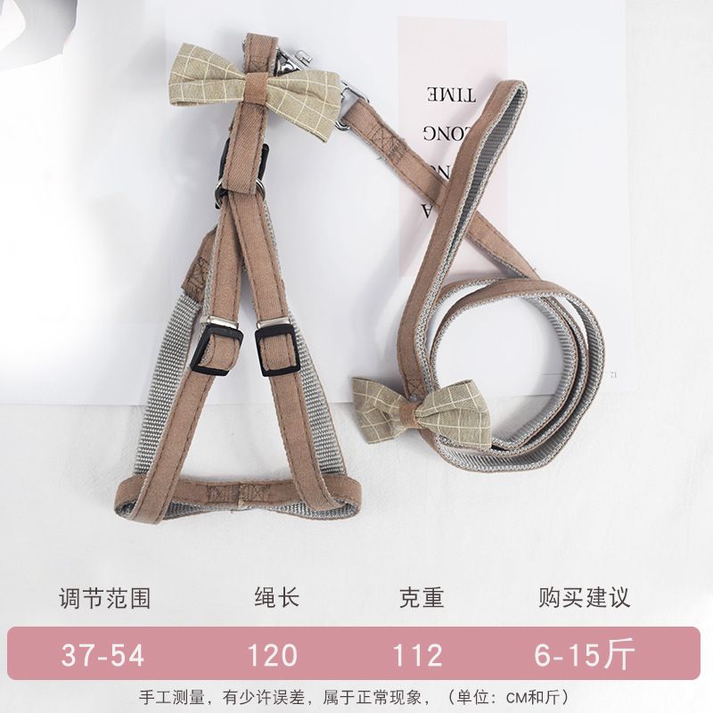Factory direct sales of pet products: Bow, adjustable shoulder strap, leash, Korean version nylon webbing, dog leash, dog chain Specification image
