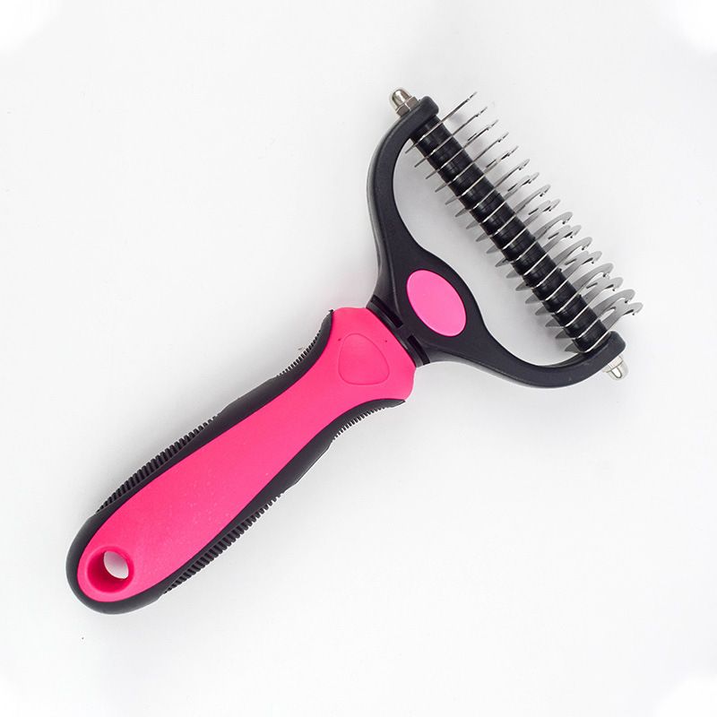 Pet dog grooming and cleaning products, double-sided stainless steel knotted hair-removing comb, knotted hair-removing rake comb and hair replacement detail image 7