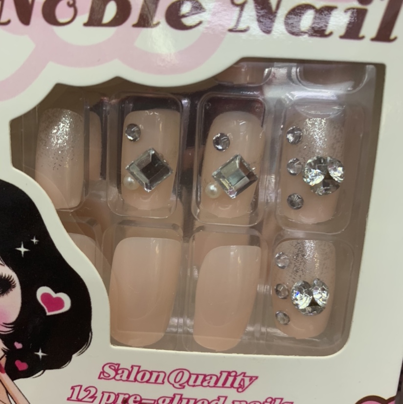 Skin color square drill 3D manicure
