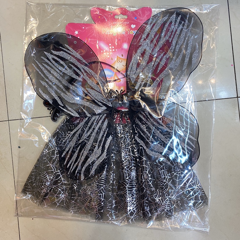 舞会派对狂欢圣诞节日用品 银色蜘蛛万圣节蝴蝶套装