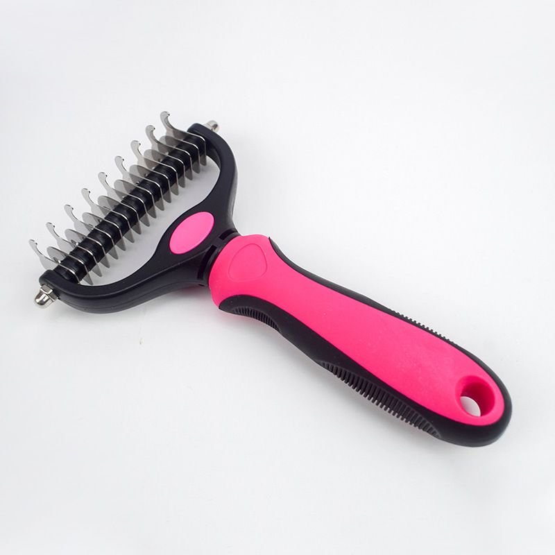 Pet dog grooming and cleaning products, double-sided stainless steel knotted hair-removing comb, knotted hair-removing rake comb and hair replacement detail image 2