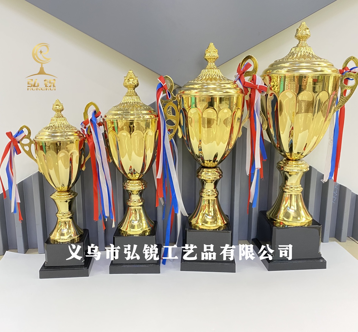 HR-7706D metal trofeo 10*35CM conferencia anual premios trofeo de competición de deportes logotipo personalizado está disponible details Picture