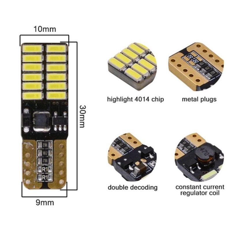 T10 4014 24smd car. Truck Led high-brightness constant current decoding stepless double-sided light, 12V-30V detail image 2