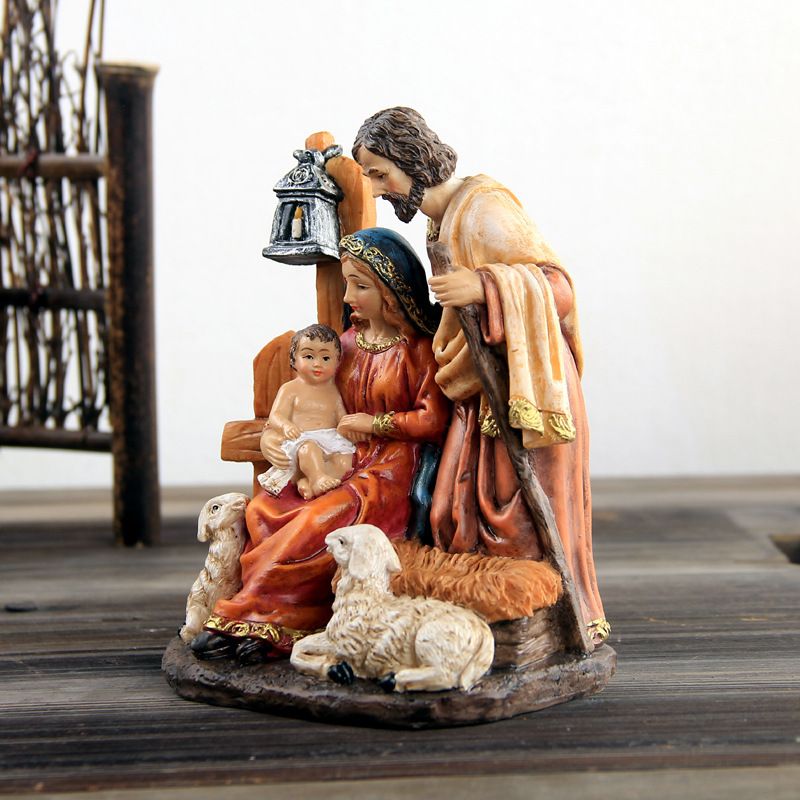 Religious series character resin handicrafts, religious teaching supplies, Jesus Nativity manger set, Christmas gifts Application Scenario