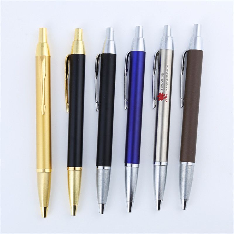 Classic jumping metal ballpoint pen, office gift, hotel advertisement, customized logo metal pen
