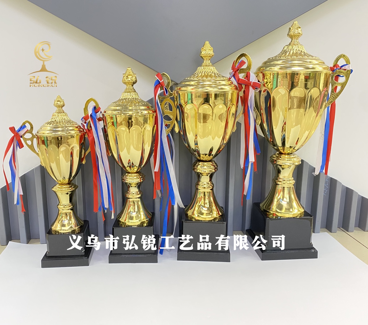 HR-7706B Metal trophy, 14*47CM, competition reward and prize, customizable logo
