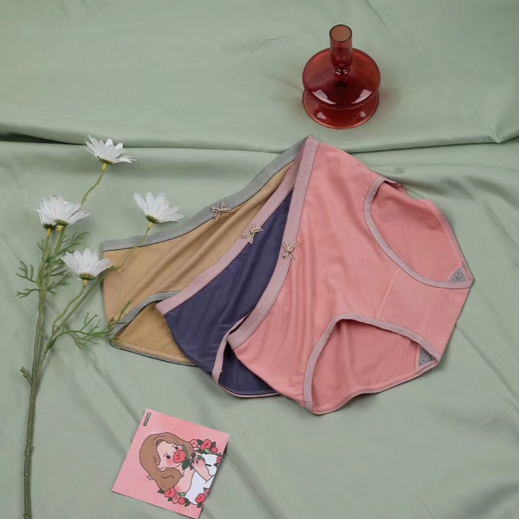 6144 Modal Cotton Mid-Waist High Elastic Multi-Color Breathable Comfortable Antibacterial Peach Butt Women's Underwear undefined
