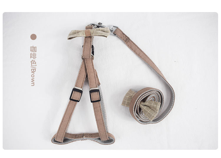 Factory direct sales of pet products: Bow, adjustable shoulder strap, leash, Korean version nylon webbing, dog leash, dog chain detail image 7