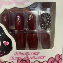 Dark red prismatic drill 3D manicure