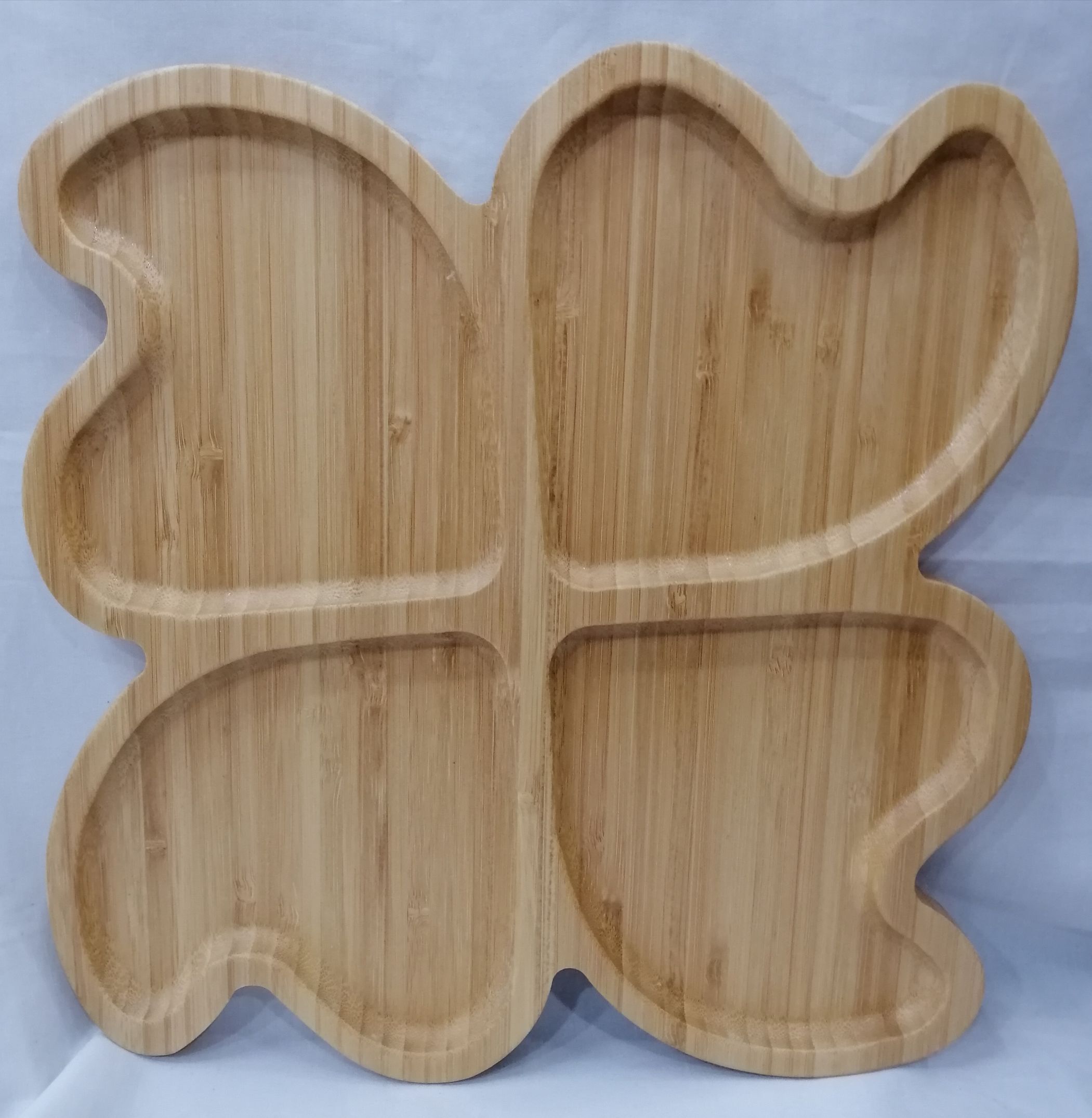 Oversized bamboo tray with four tins fruit tray dry fruit tray nut tray Nordic household tray