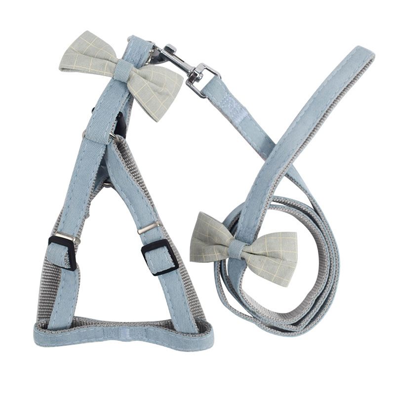 Factory direct sales of pet products: Bow, adjustable shoulder strap, leash, Korean version nylon webbing, dog leash, dog chain Item Picture