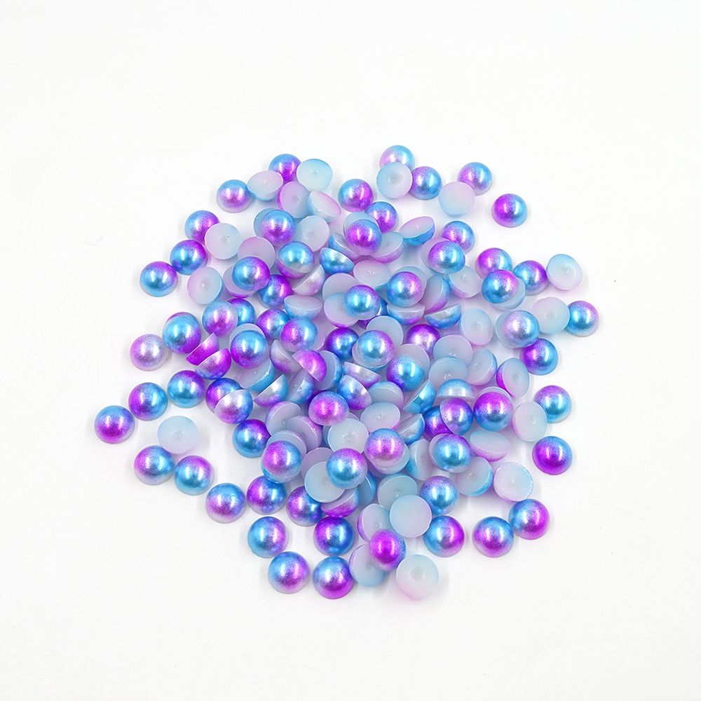 ABS imitation pearl 8MM semi-circle multicolored pearl mermaid pearl thumbnail