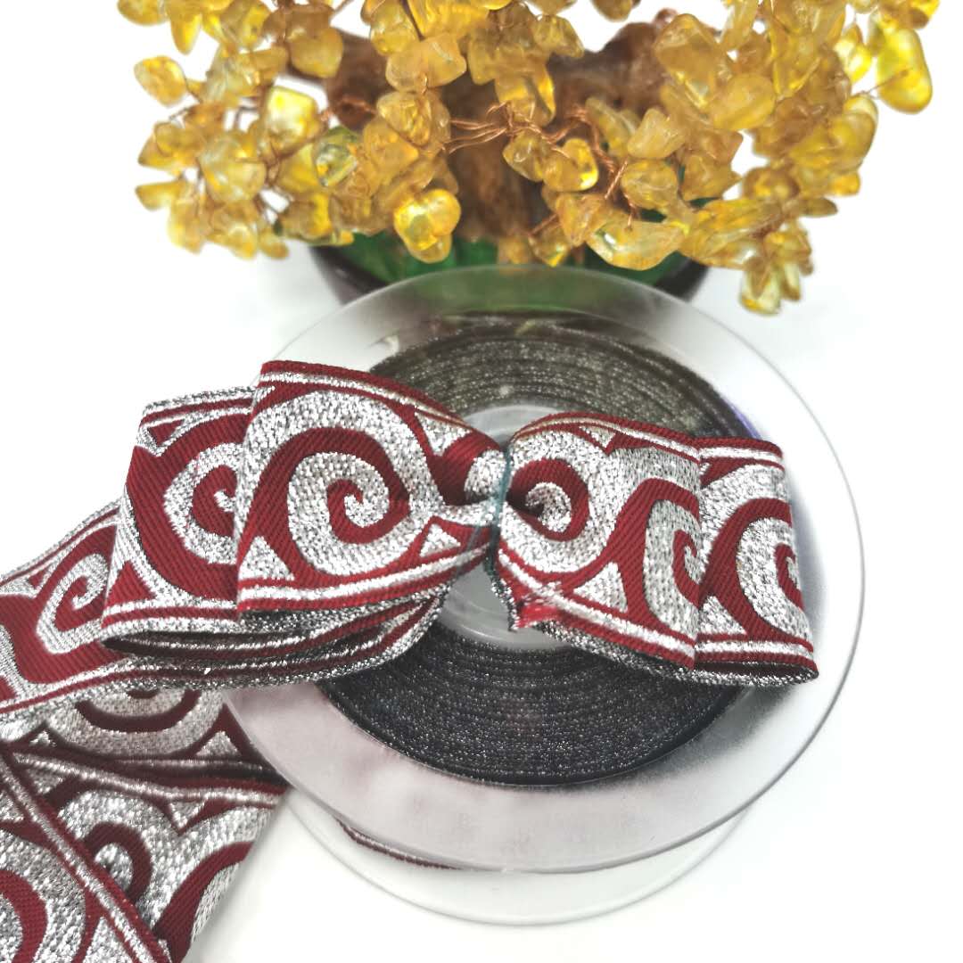 Polyester Trademark Ribbon Jacquard Ribbon 3.3 Cm Off-The-Shelf Custom Accessories Ribbon Application Scenario