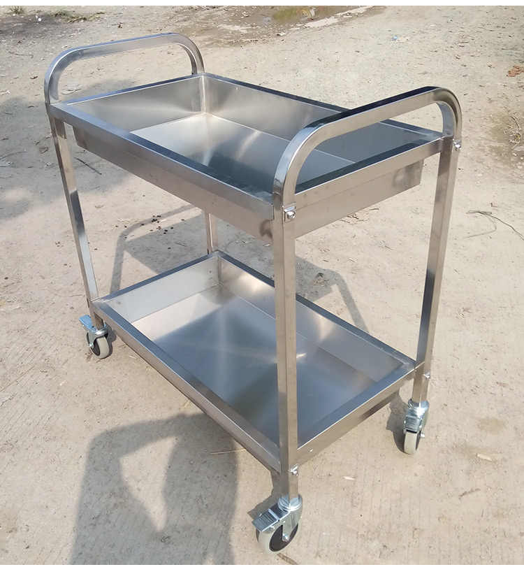 收碗车  不锈钢餐车 双层手推车 移动加厚型 酒店送餐车 酒水车详情10