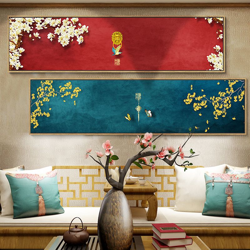 New Chinese style bedroom bedside painting crystal porcelain decorative painting thumbnail
