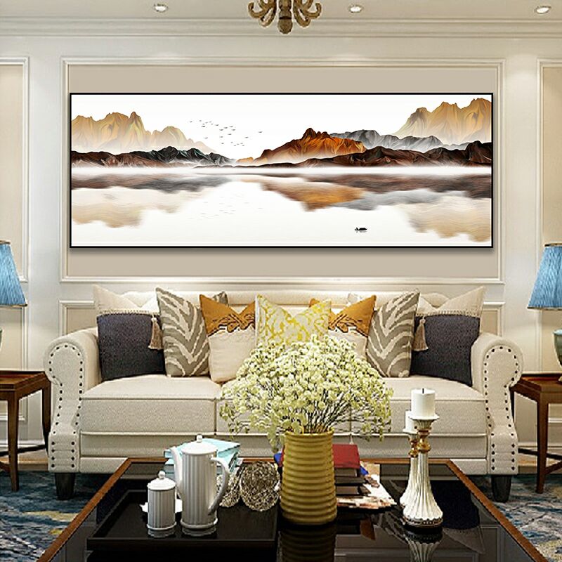 Colorful Porcelain Hot Gold Arts And Crafts Living Room Office Hotel Sofa Background Wall Frameless Decorative Large Painting details Picture
