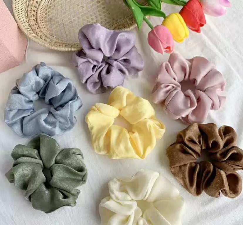 Hot style yu shuxin with day velvet fabric art large intestine hair ring hair rope Specification drawing