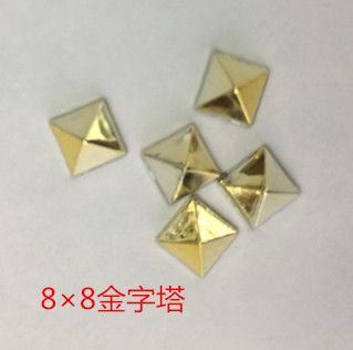 8*8 Pyramid gold UV gold bump nails