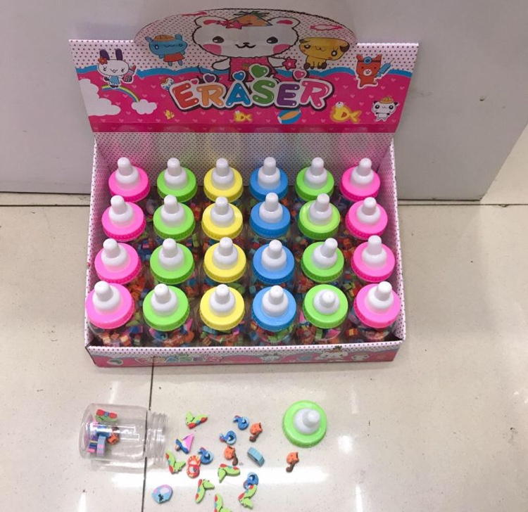 621奶瓶数字奶嘴瓶橡皮擦套装儿童新年礼物创意文具礼品细节图