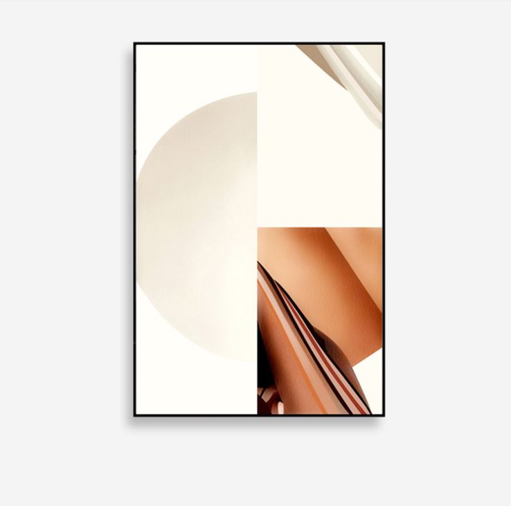 Hong Kong-style light luxury wall paintings, modern and simple living room geometric abstract decorative paintings, large-sized entrance paintings, model room murals detail image 6