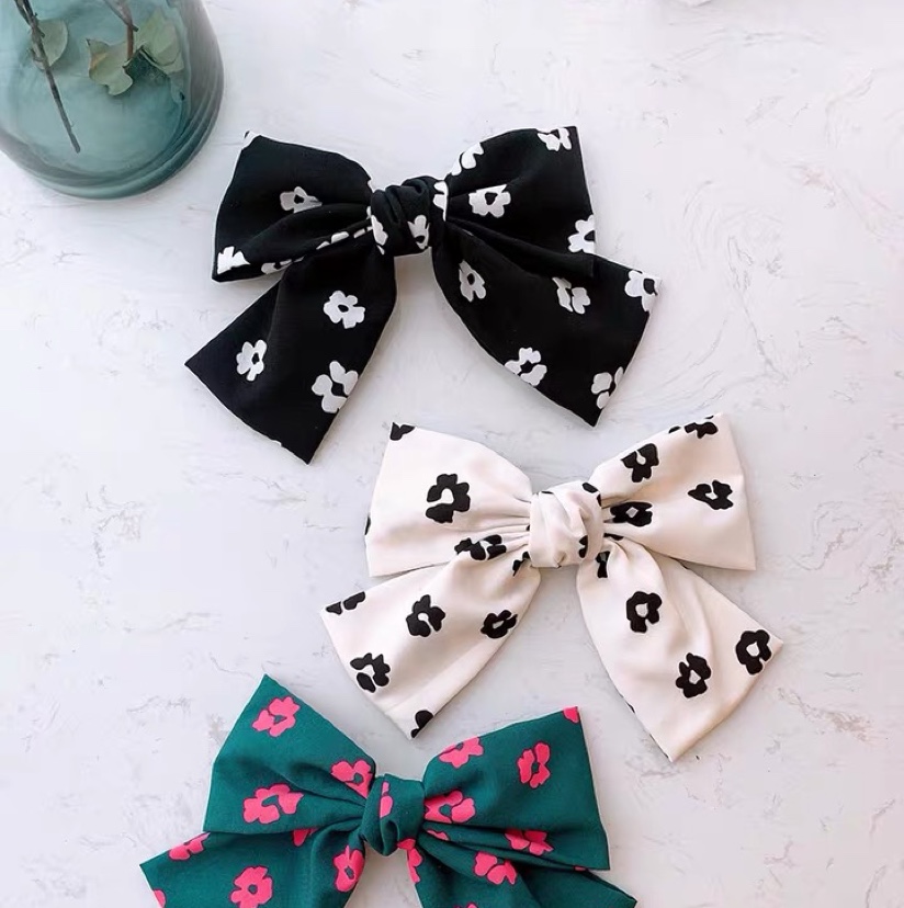 Hot style small fresh flower bow steel clip thumbnail