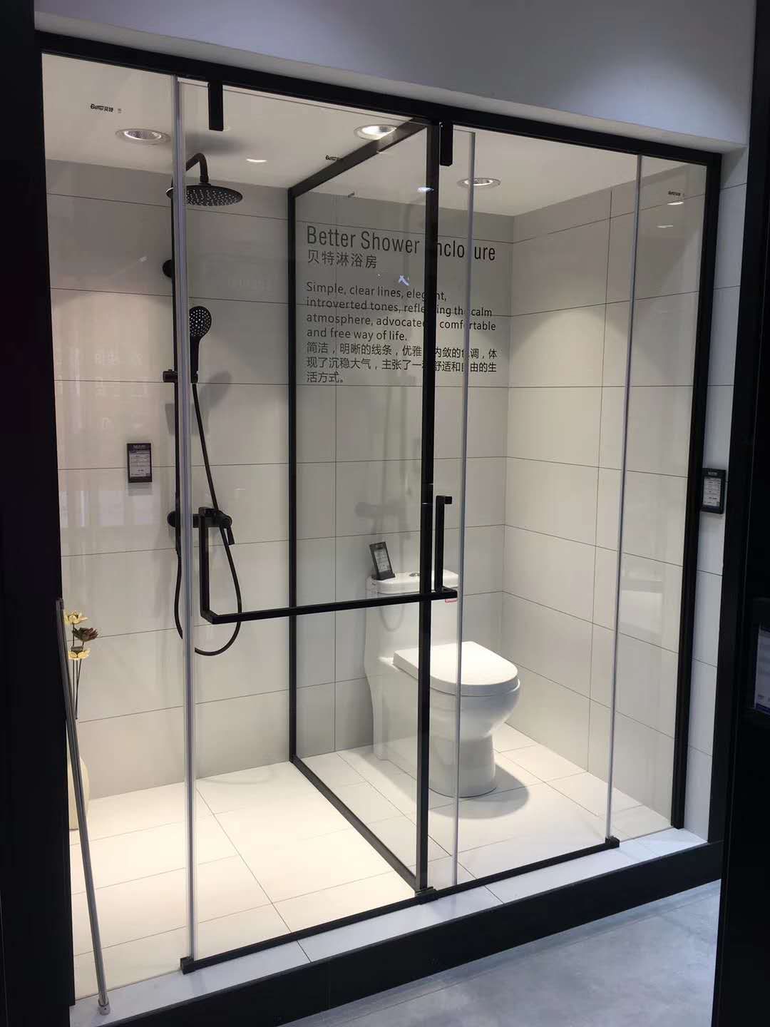 Better Super White Crystal Glass Shower Enclosure, a best-selling model of the 03 series with two uses for one door details Picture