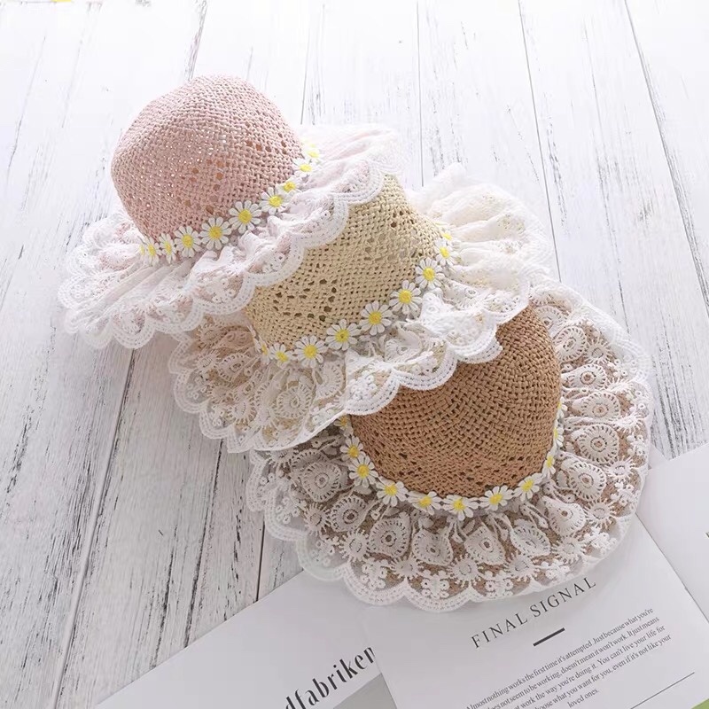 Lace Straw Hat For Children details Picture