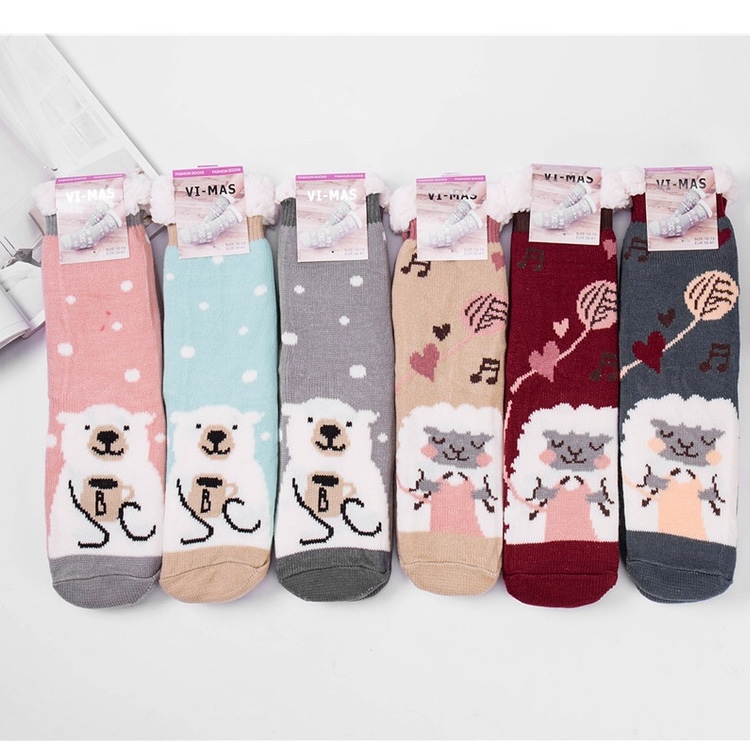 直板北极熊绵羊女袜