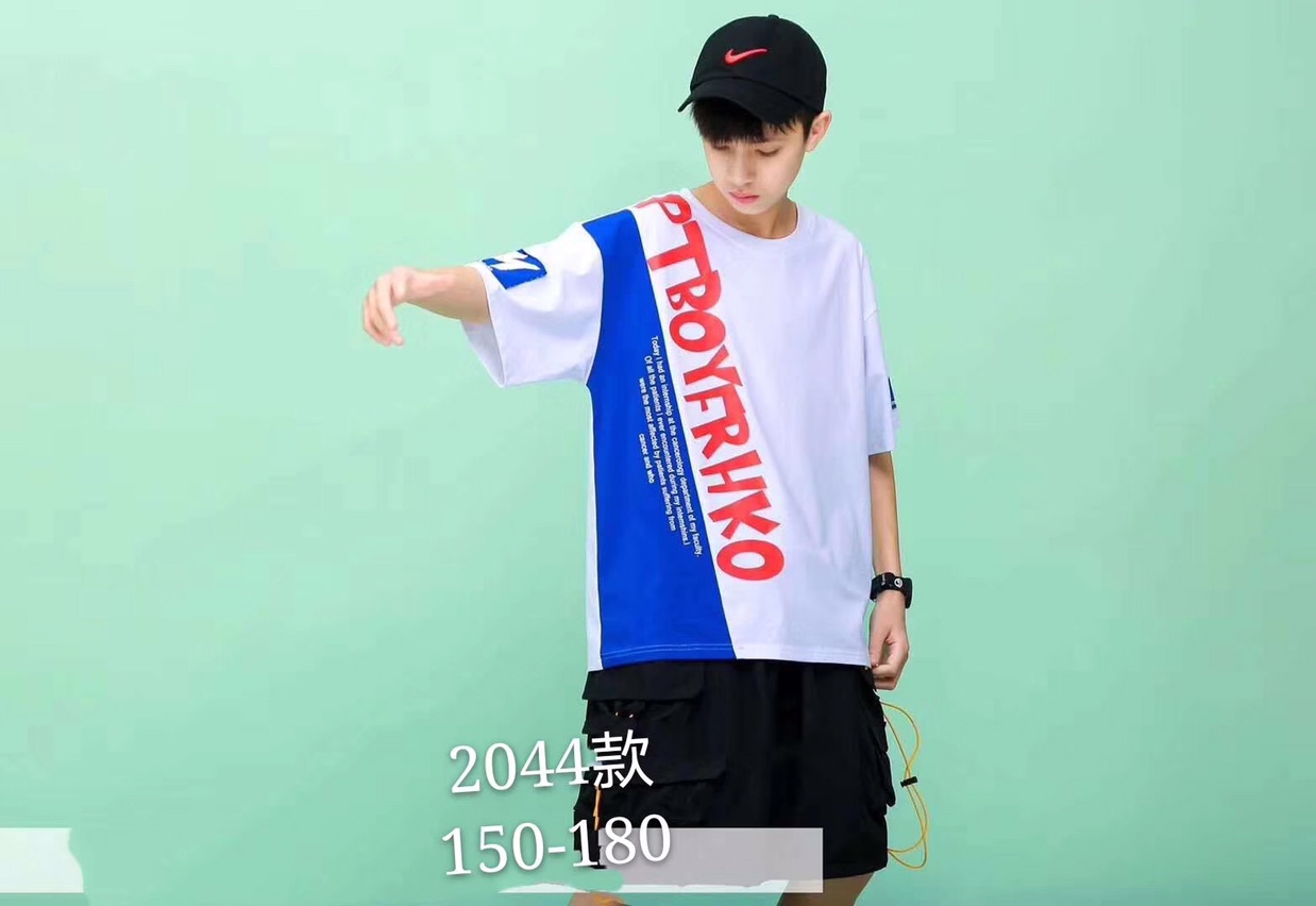 大童 一套潮流冰丝短袖T恤男2021夏季纯色白潮流体恤打底衫衣服半袖36