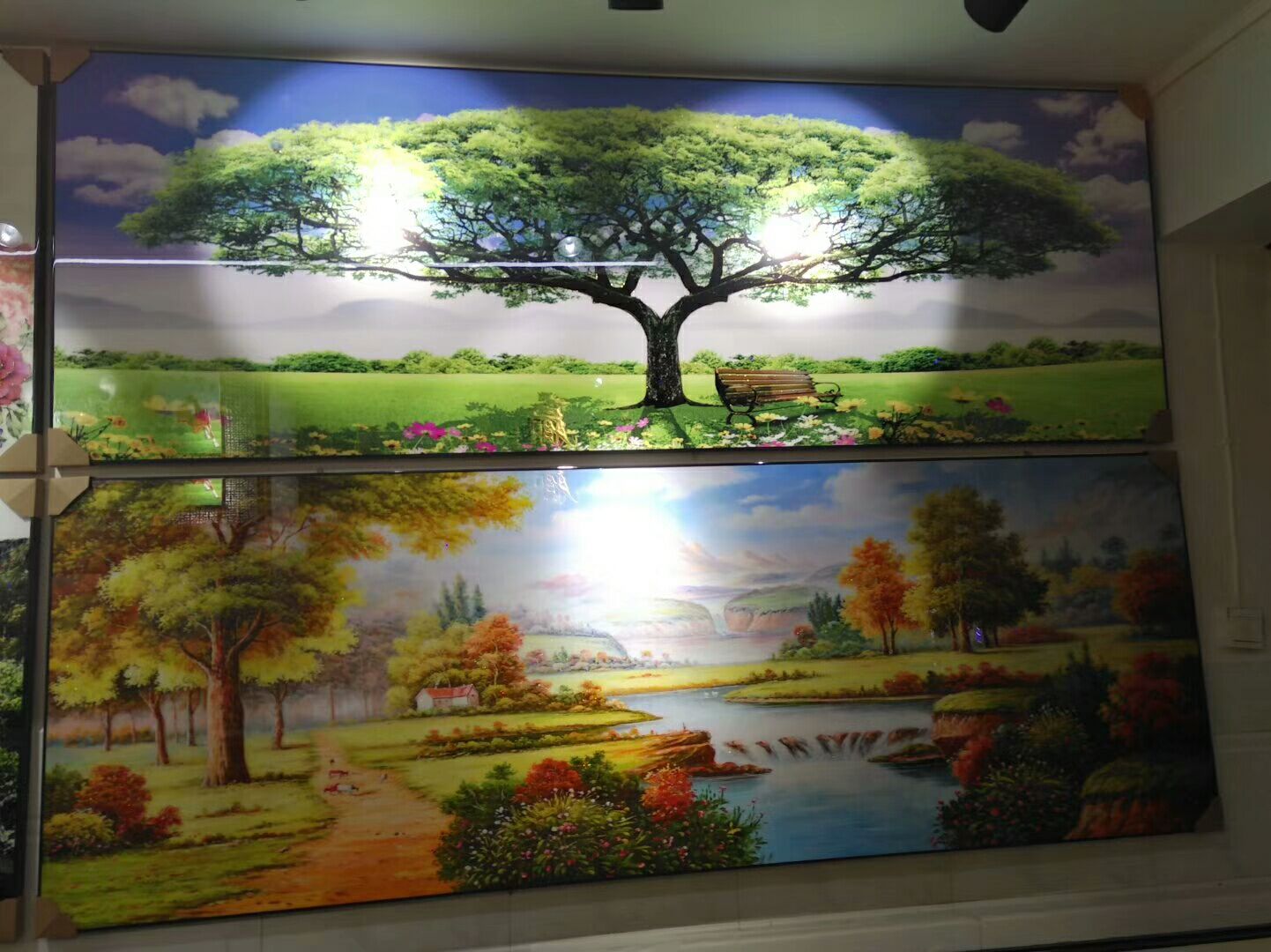 Colorful Porcelain Hot Gold Arts And Crafts Living Room Office Hotel Sofa Background Wall Frameless Decorative Large Painting Item Picture