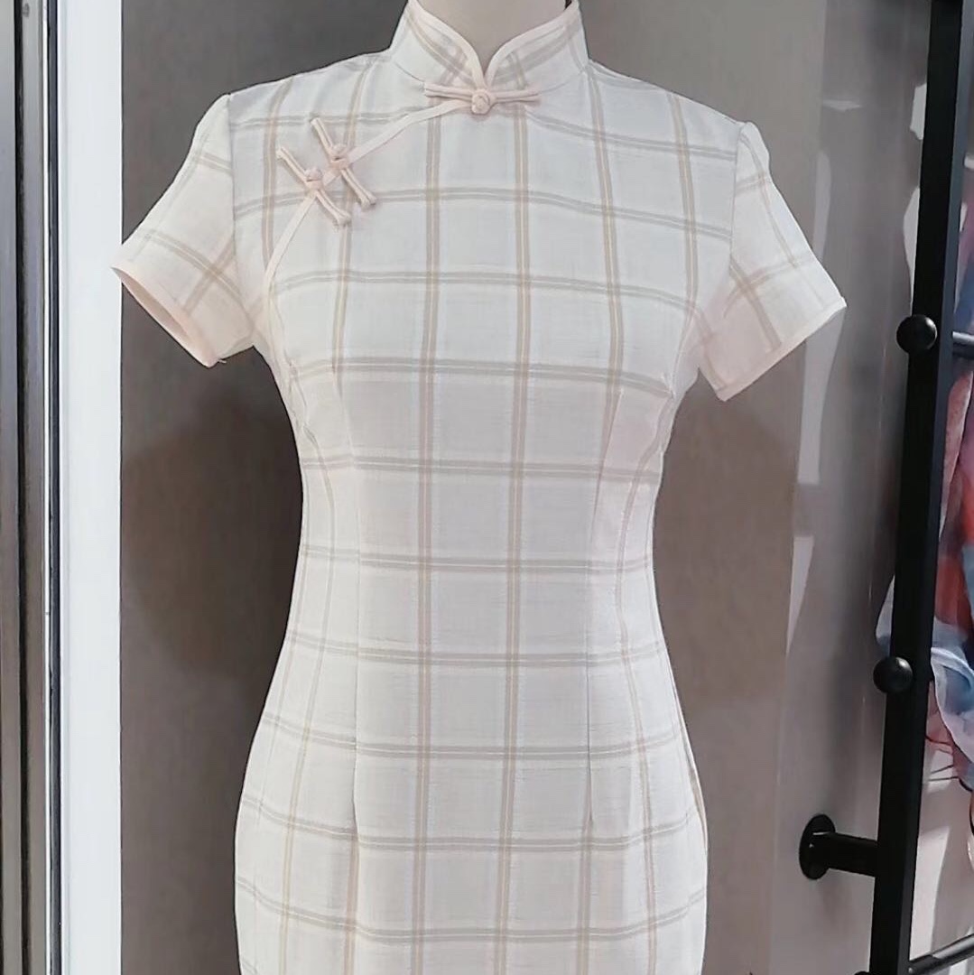 Cheongsam young girl country fashion art show improved dress temperament slimming 2020 new check thumbnail