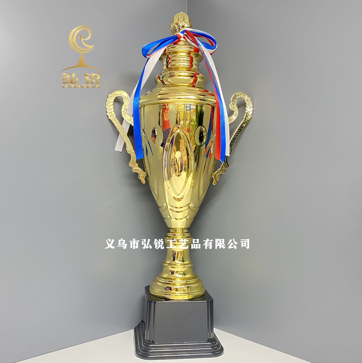 The new HR1903D metal trophy and medal, measuring 10*40CM, can be creatively customized for awarding in various sports events Application Scenario