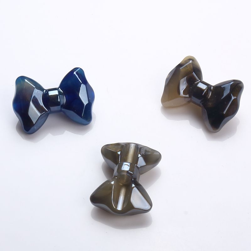 Glazed white bow offset hole 24MM