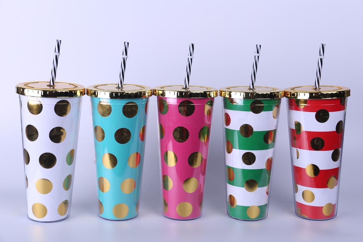 24 polka dot straw cup thumbnail