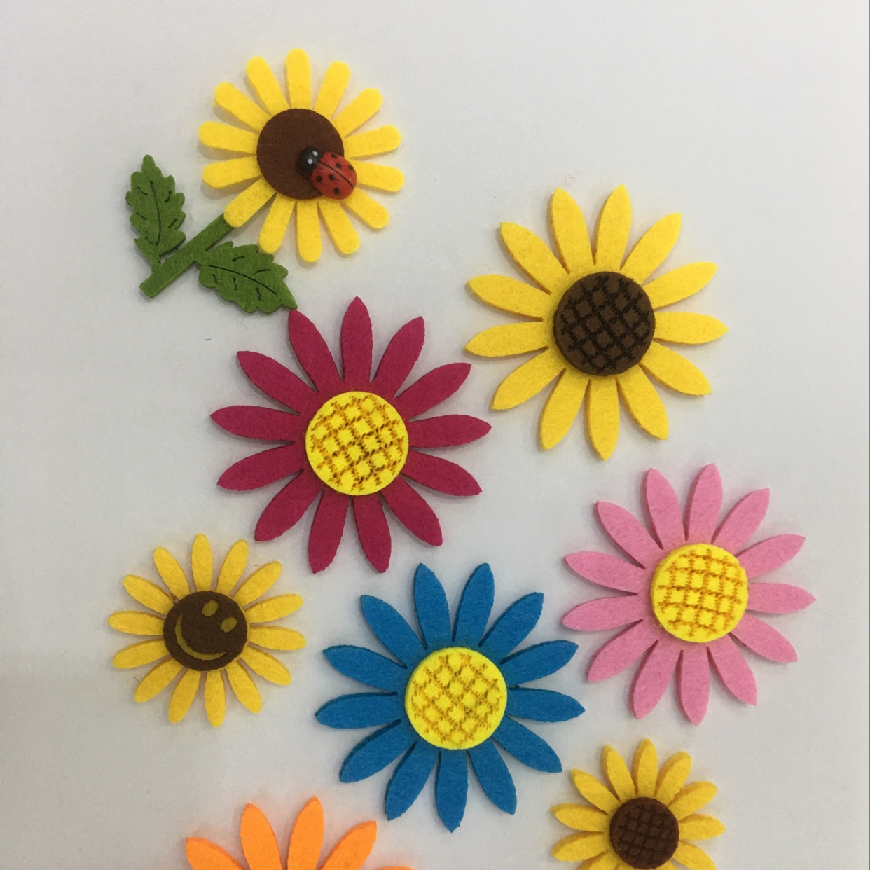 Sunflower headband flower, sunflower Korean version popular sticky flower diy handmade wall stickers