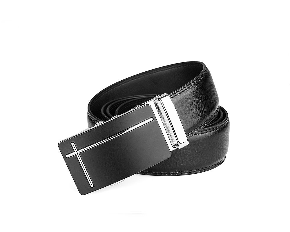 Factory Direct Sales Of Men's Belt Alloy Automatic Buckle Microfiber Edge Belt Business Youth Belt Cross-Border Belt 57000051
