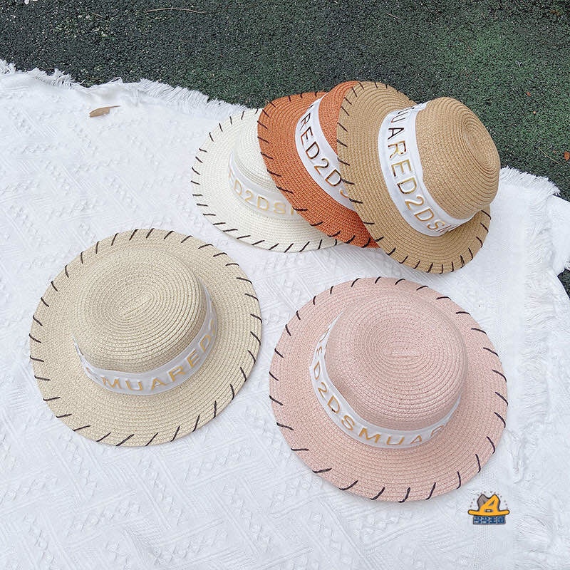 Flat Brimmed Straw Hat For Children