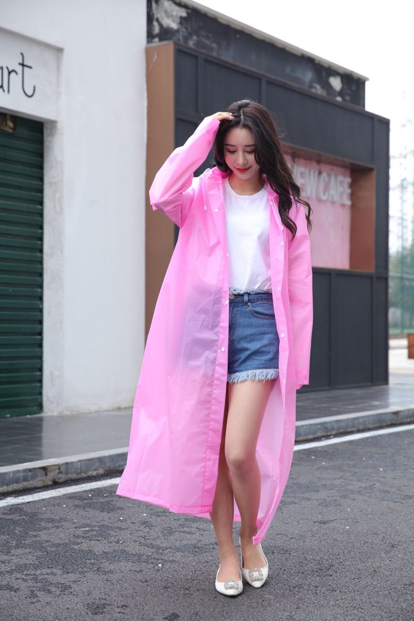 义乌厂家直销 EVA糖果色成人防水雨衣雨披细节图