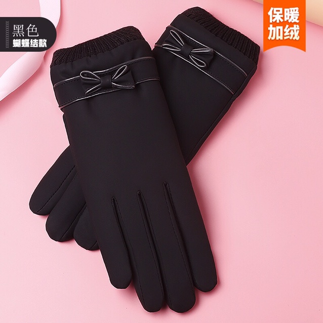 2020 New down cotton gloves for women to keep warm while cycling in winter. Korean version cute touch screen winter cold-proof student gloves for women details Picture