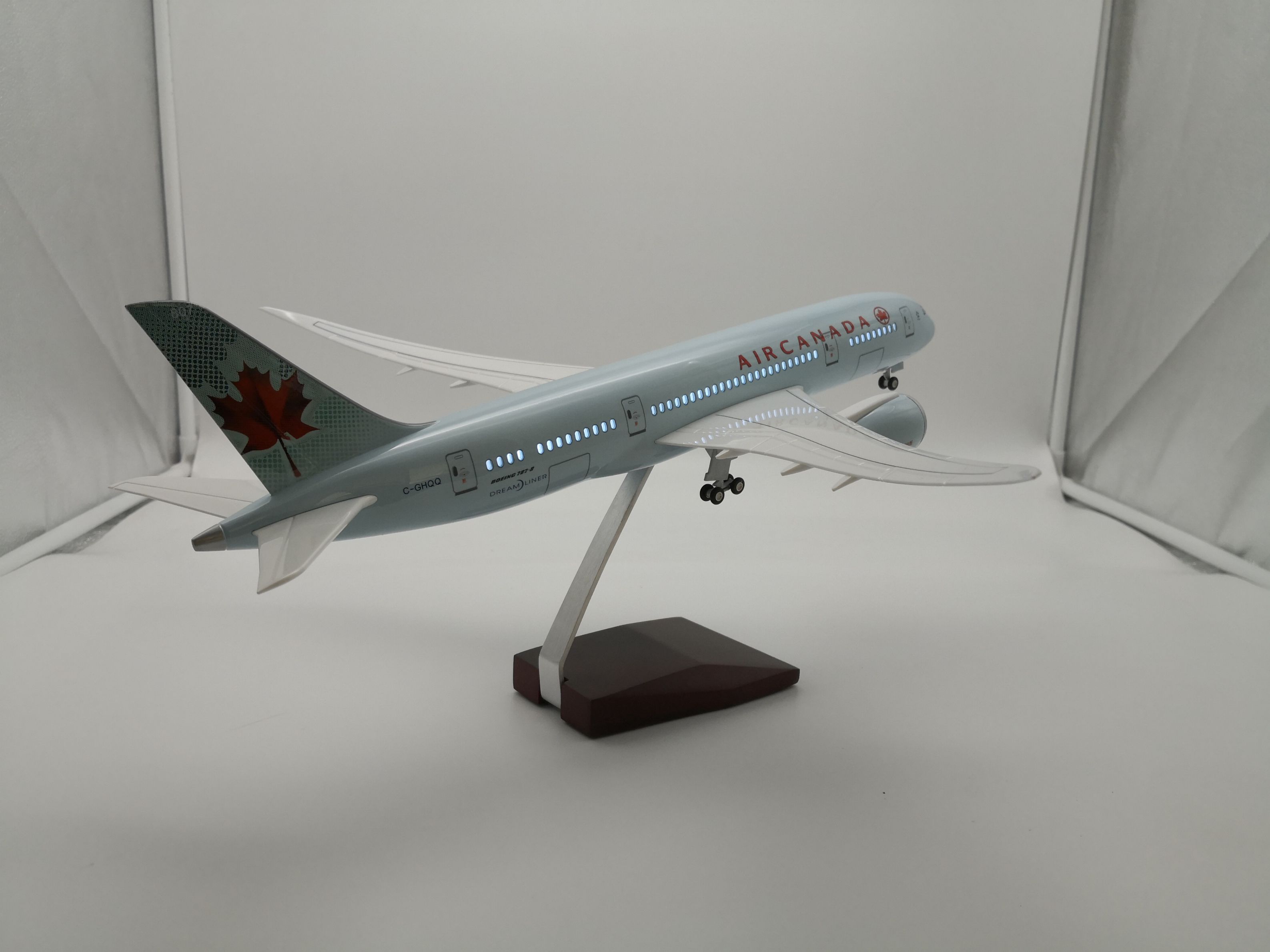 飞机模型（加拿大航空绿B787 LED声控飞机模型）合成树脂飞机模型详情图6