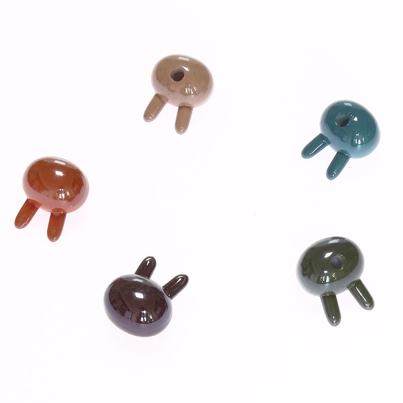 实色白彩小兔头大单孔14MM