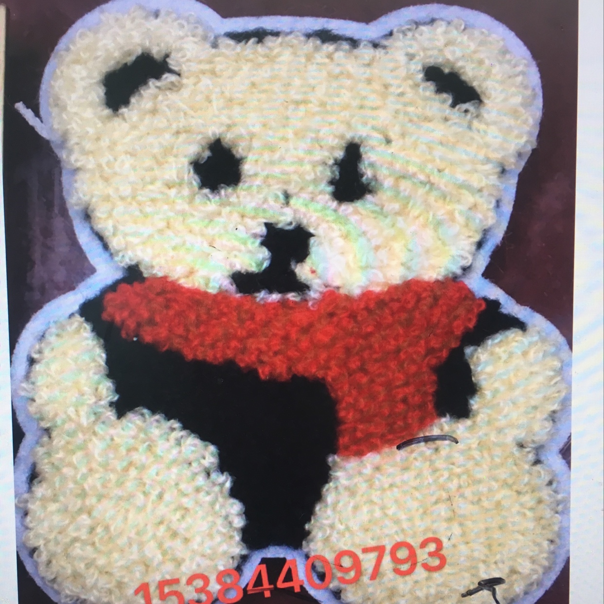 Embroidery Towel Embroidery Line Embroidery Boutique Good Embroidery Teddy Bear Stock Special Winter Accessories details Picture