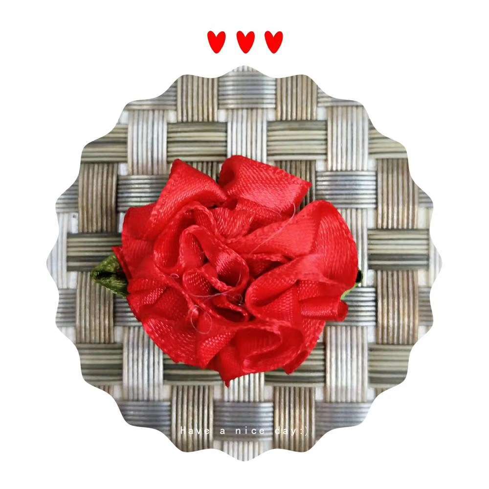 康乃馨叶子蝴蝶结白底实物图